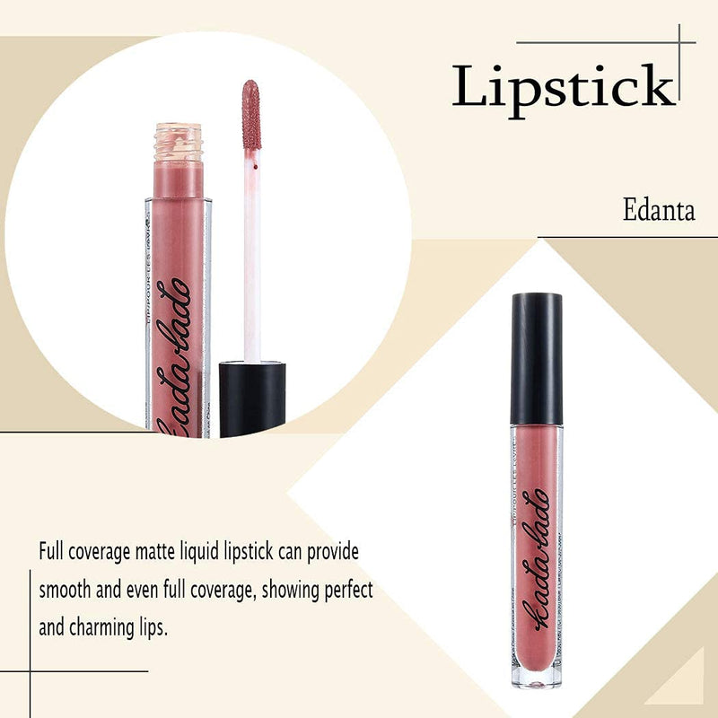 Edanta Matte Lipstick Nude Liquid Lipstick High Pigment Lip Gloss Waterproof Long Lasting Lips Stick Velvet Cream Lipgloss Beauty Makeup for Women and Girls Pack of 1 (Pink 8#) Pink 8# - BeesActive Australia