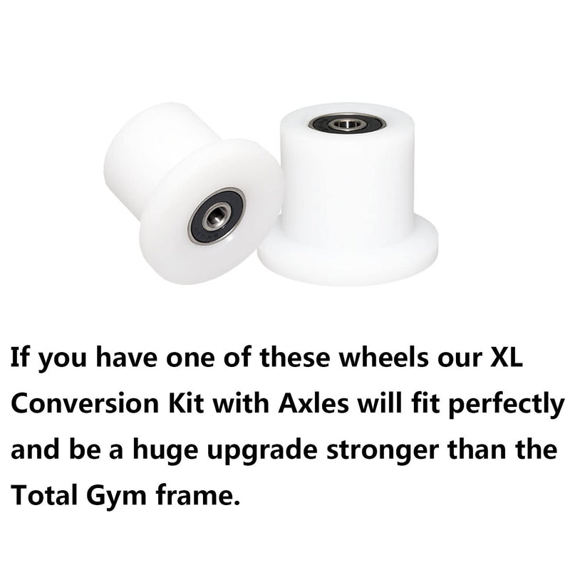 Total Gym Replacement Set Wheels/Rollers for Models XL, XLS and Some 3000 XL, All FIT, and Fit with Bearings Thru Hole of 1/4" in Diameter - 4 Pack (White) - BeesActive Australia