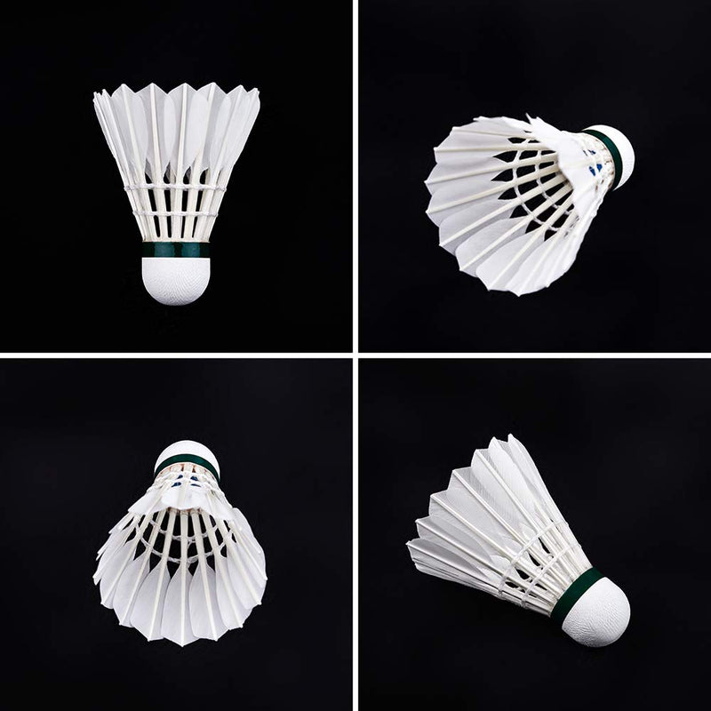 Skany Advanced Goose Feather Badminton Shuttlecocks Goose Shuttlecock with Great Stability and Durability, Indoor Outdoor Game Sports Training High Speed Badminton Birdie Ball (12Pack) - BeesActive Australia