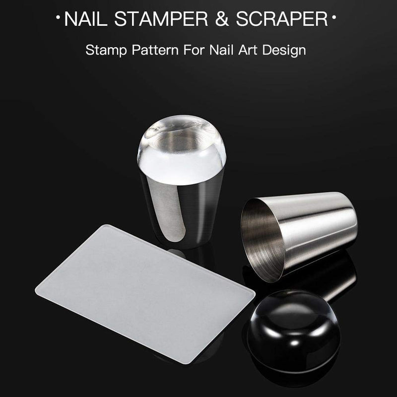 Professional Nail Stamper Scraper Soft Silicone Clear Stamper DIY Nail Art Stamping Tool Nail Decoration Kit(01) 01 - BeesActive Australia