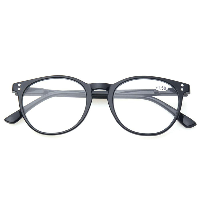 Kerecsen 4 Pack Retro Round Reading Glasses Men Women Spring Hinges Lightweight Quality Readers +2.0 Magnification 4 Mix Color - BeesActive Australia