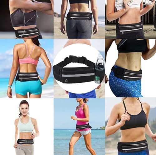 Wameay pockets belt running, jogging ride the gym in the outdoors hiking skiing activities purse is suitable for small portable personal necessities, portable water bottles (black) black - BeesActive Australia