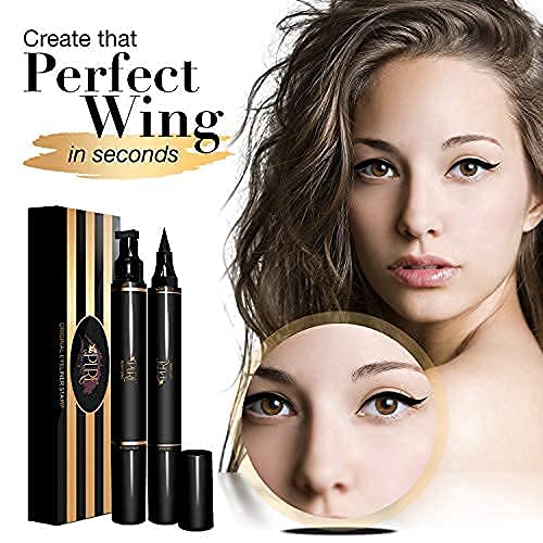 LA PURE Waterproof Eyeliner Stamp - 2 Wingliner Black Make Up Pens, Vamp Style Wing, Smudgeproof & Sweatproof, Perfect Cat Eye Look, Winged Long Lasting Liquid Eye Liner Pen, Eyeshadow, No Dipping… 10 mm - BeesActive Australia