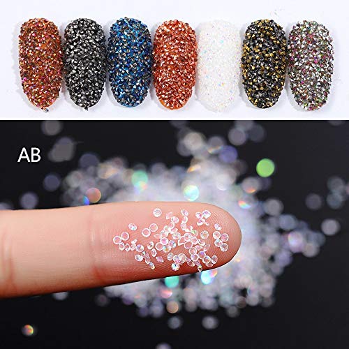 editTime 5000PCS Mini Ultra Tiny 1.2mm AB Shine Iridescent Crystals Micro Diamond Glass Sand Rhinestone for Nail Art Beauty Makeup DIY Craft (1.2mm AB) - BeesActive Australia