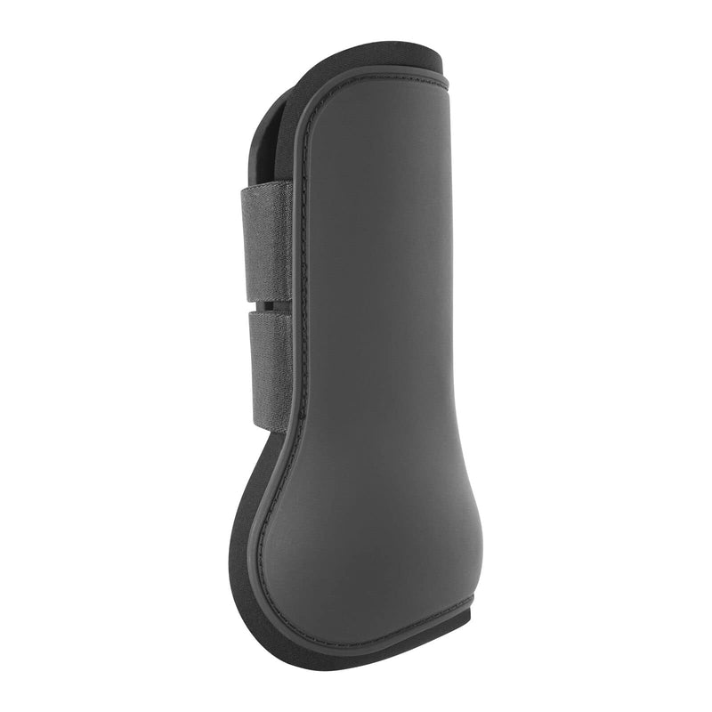 HORZE Chicago Protective Horse Tendon Boots - Lightweight Open Front Boots for Jumping, Trail Riding, and Turnout (Pair) Shetland Black - BeesActive Australia