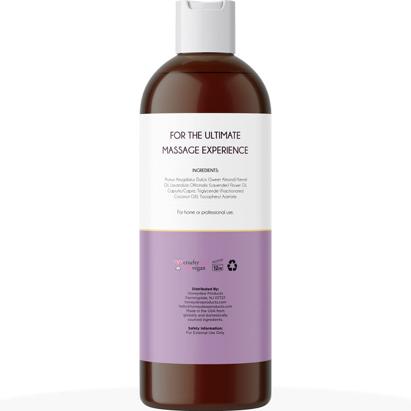 Aromatherapy Massage Oil for Massage Therapy with Pure Almond Oil for Skin Enhanced with Relaxing Lavender Essential Oil for Skin Care - Natural Body Moisturizer for Dry Skin and Scented Body Oil Calming Lavender - BeesActive Australia