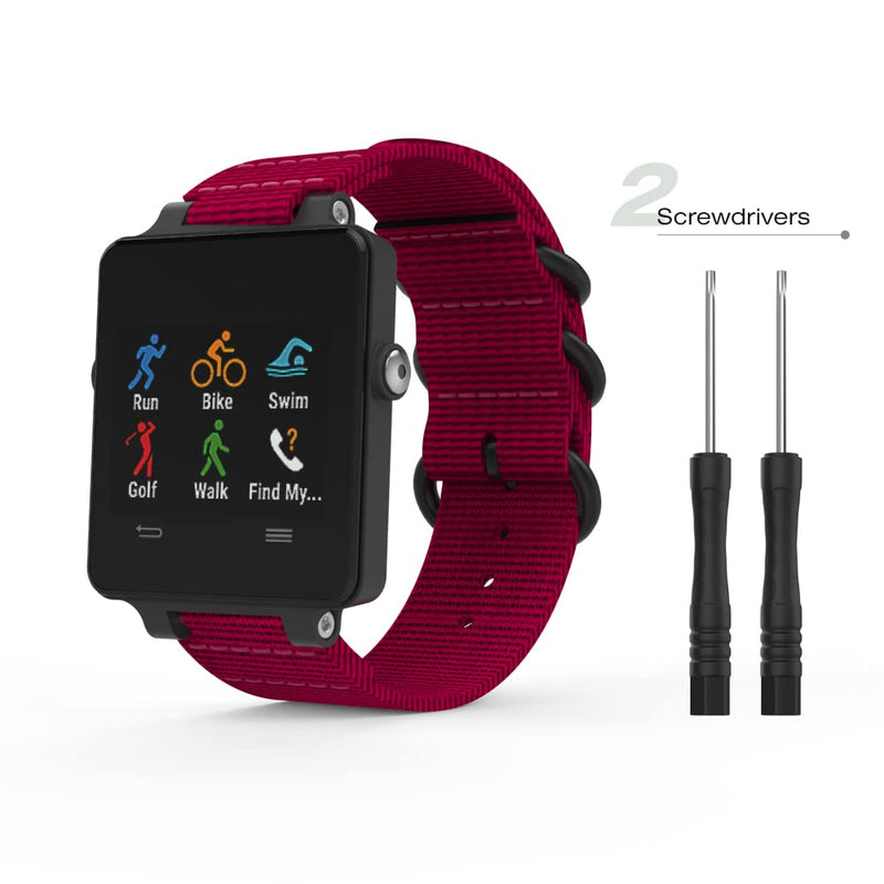 MoKo Watch Band for Garmin Vivoactive Acetate, Fine Woven Nylon Adjustable Replacement Strap for Garmin Vivoactive/Vivoactive Acetate Sports Smart Band Red - BeesActive Australia