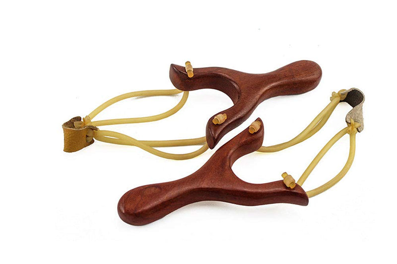 KISEER 2 Pcs Wooden Slingshot Toy for Kids Adults with Rubber Bands for Outdoor Hunting Catapult Game - BeesActive Australia