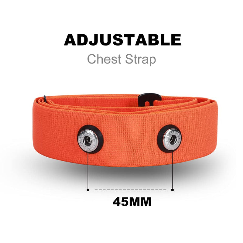 Heart Rate Monitor Replacement Chest Strap Orange Medium - BeesActive Australia
