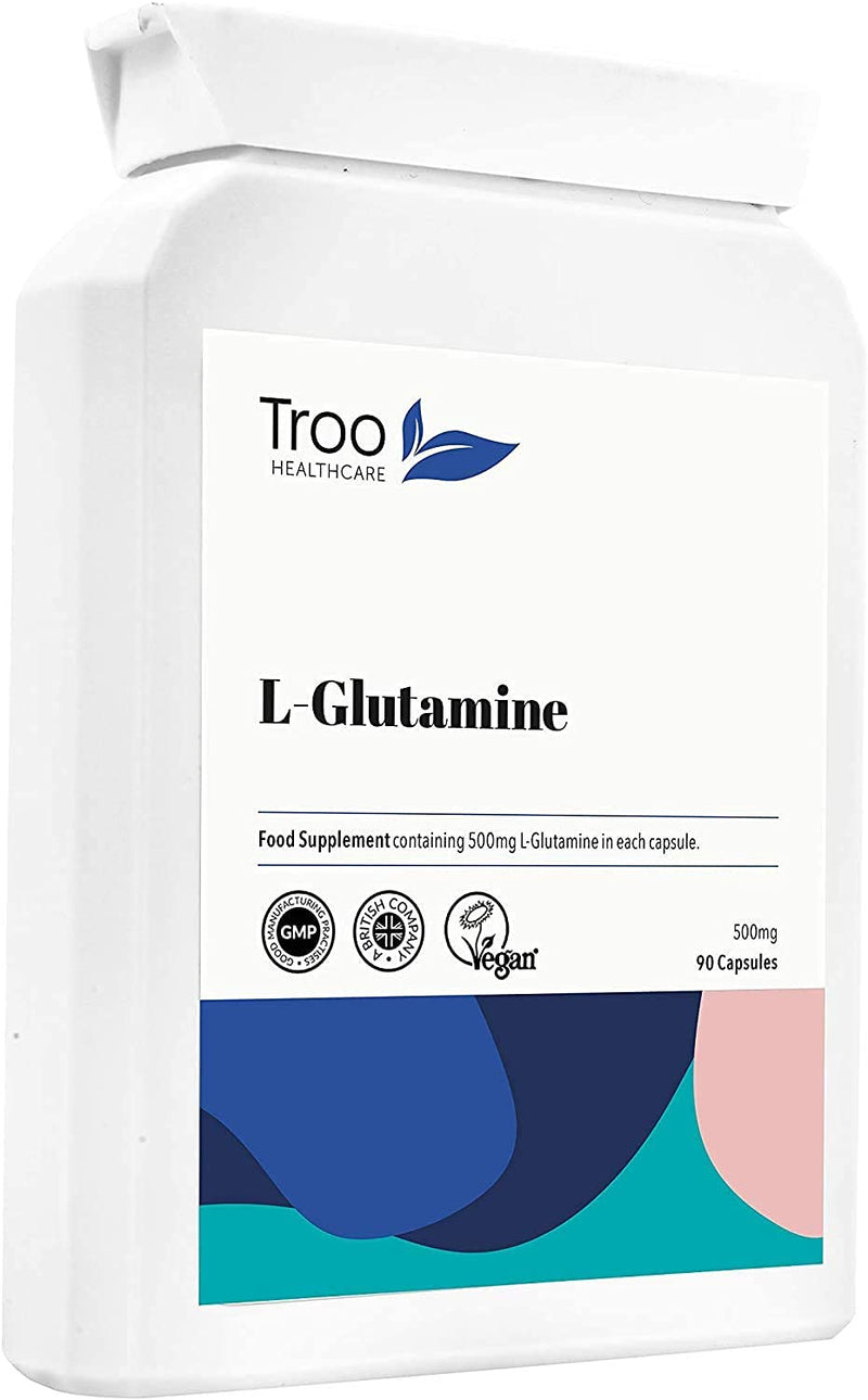 L-Glutamine Supplement (500mg) - 90 High Strength Capsules - Targeted Release Amino Acid Supplement| UK Manufactured to GMP Standards - BeesActive Australia