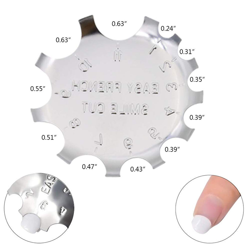 Nail Manicure Edge Trimmer Tool DIY Plate Module - Stainless Steel Easy French Smile Line Gel Cutter Tool - 3 Patterns Nail Acrylic Tool Kit with 3PCS French Nail Brush for DIY Nail Decoration Salon - BeesActive Australia
