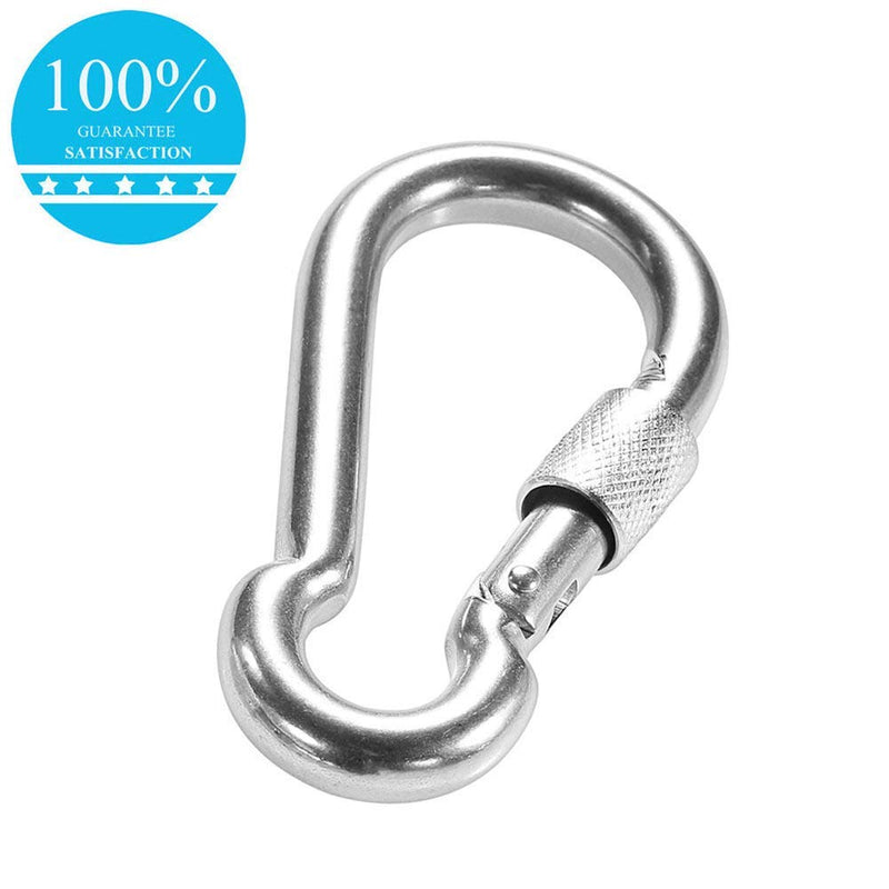 PROND Locking Carabiners, Heavy Duty Carabiner, 316 Stainless Steel Screw Lock Carabiner Hooks 1PCS - 316 Stainless Steel - BeesActive Australia