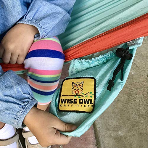Wise Owl Outfitters Kids Hammock for Camping The Owlet Kid Child Toddler or Gear Sling Hammocks - Perfect Small Size for Indoor Outdoor or Backyard - Portable Parachute Nylon - 3 Colors! Ow Cloud Blue & Tangerine - BeesActive Australia