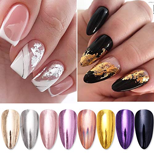 SILPECWEE 50 Sheets Starry Sky Star Foil Nail Art Transfer Stickers Tips Laser Flower Marbling Solid Color Nail Wraps Decals Manicure DIY Tools NO2 - BeesActive Australia