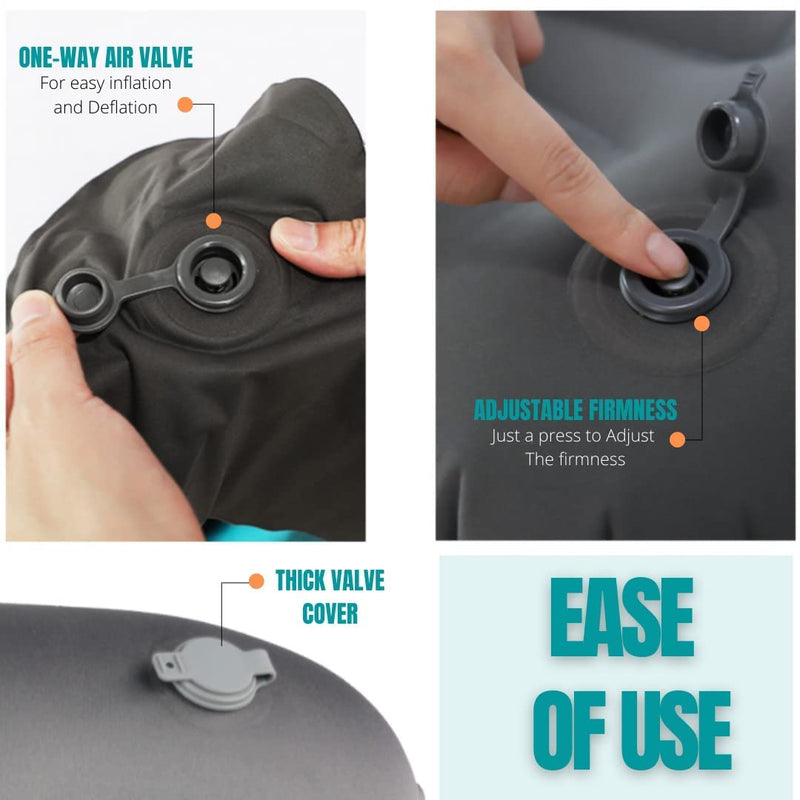 CAMPWAY Ultralight Inflatable Camping and Travel Pillow - Compact, Compressible Air Pillow for Neck and Back Support - Pillow for Camping, Hiking and Backpacking Camouflage 1 - BeesActive Australia