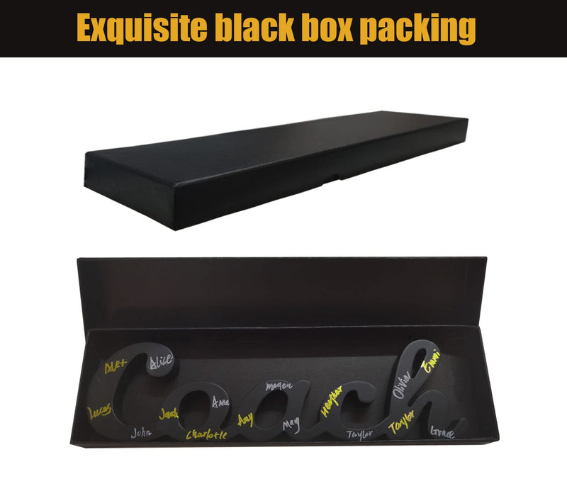 6 Pack Thank You Coach Gift Kit Including Black Coach Wood Sign, Coach Pen, Coach Lanyard, Whistles with Rope Coach Keychain for Referee Football Gym Sports Teacher Coach Men Women Gifts Set for Home Office Desk Decor - BeesActive Australia