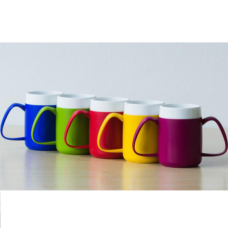 Ornamin Two Handled Mug with Internal Cone 140 ml Blue with Spouted Lid with small opening (model 815 + 806) | drinking aid Single - BeesActive Australia