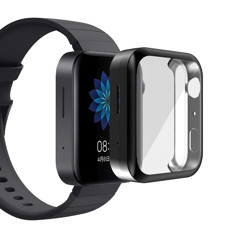 Compatible with Xiaomi Mi Watch Screen Protector Case Soft TPU HD Clear Ultra-Thin Cover Anti-Scratch Lightweight Bumper Scratch Resistant Protective Case Shell for Xiaomi Mi Watch Black - BeesActive Australia
