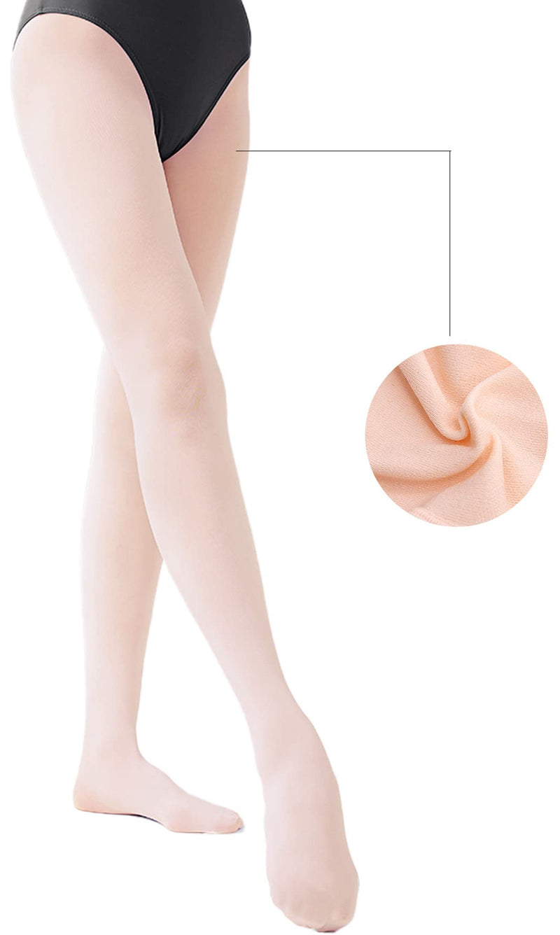 Danswan Girls Ballet Dance Tights Footed Ballet Legging Stocking 1 Pairs - Ballet Pink (Footed) 6-8 Years - BeesActive Australia