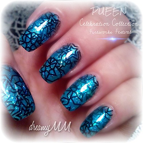PUEEN Nail Art Stamping Plate Celebration Collection - FIREWORKS FESTIVAL - NEW INVENTION Super Size All You Can Stamp Full Size Stamping Image Plates Manicure DIY (Infinite Images With Your Creativity)-BH000435 - BeesActive Australia