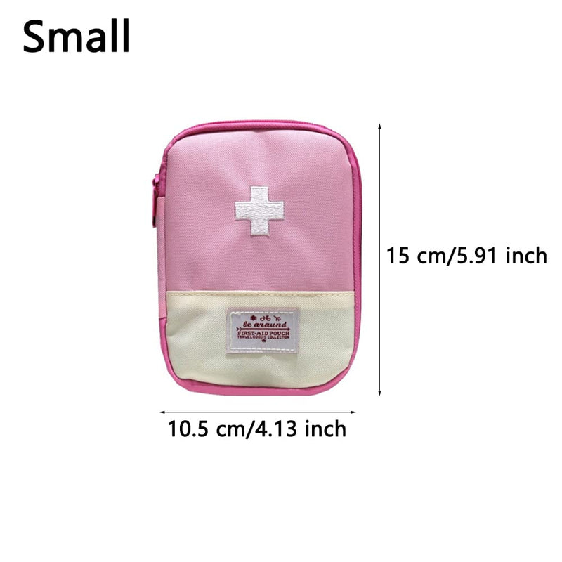Qanye 2 Pieces Emergency Storage Bag, Empty Medicine Bag, Travel Medicine Storage Bag, First Aid Kit Empty Bag, for Emergencies at Home, Office, Travel, Hiking, Camping (Blue, Pink) Small (Klein) Klein - BeesActive Australia