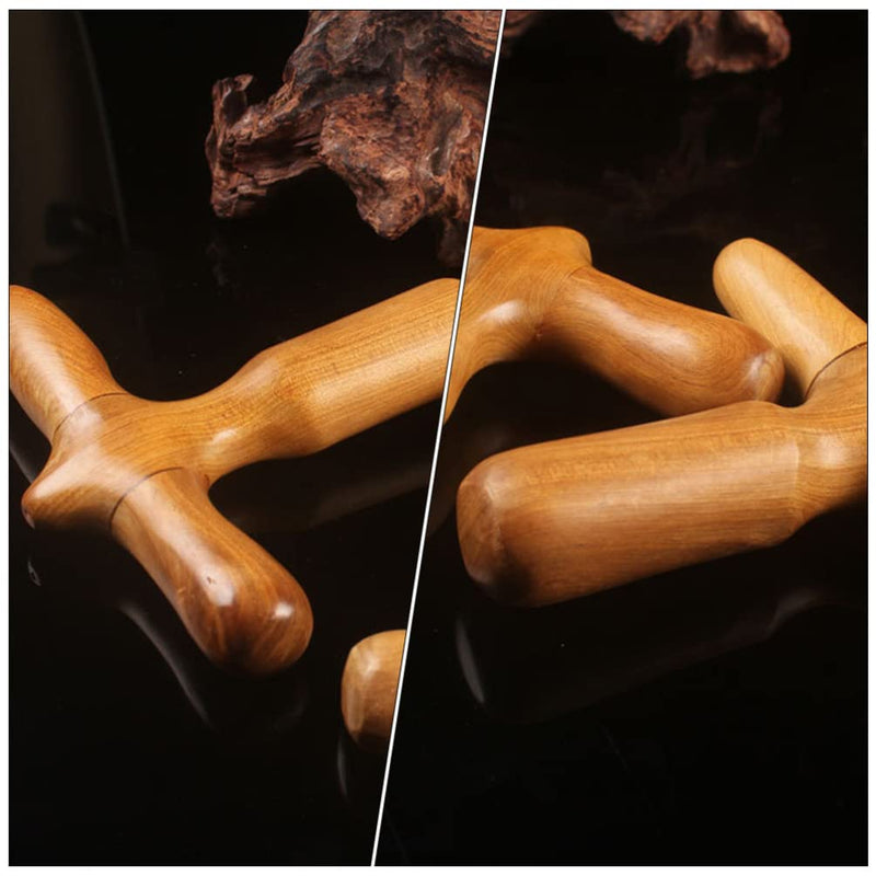 Lurrose Thai Massage Tools Wooden Stick Massager Acupuncture Point Tool Chinese Health Baoding Fitness Balls Health Exercise Stress Balls for Men Women - BeesActive Australia