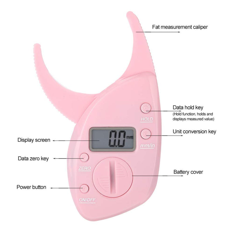 Portable Body Fat Measure,Digital Body FatTester,Body Fat Monitors Skinfold Measurement Tester Fat Measuring Caliper (Pink) - BeesActive Australia