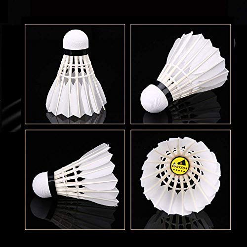 Portzon 12-Pack Goose Feather Badminton Shuttlecocks with Great Stability and Durability, High Speed Badminton Birdies Balls Upgrade - BeesActive Australia