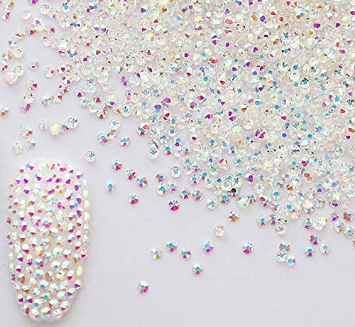 LASSUM 1440 Pcs 2.0mm Flatback Diamond Glass Rhinestones Iridescent Crystals,Mini Rhinestones Ab Clear Tiny Rhinestones Nail Art Gems Nail Decorations - BeesActive Australia