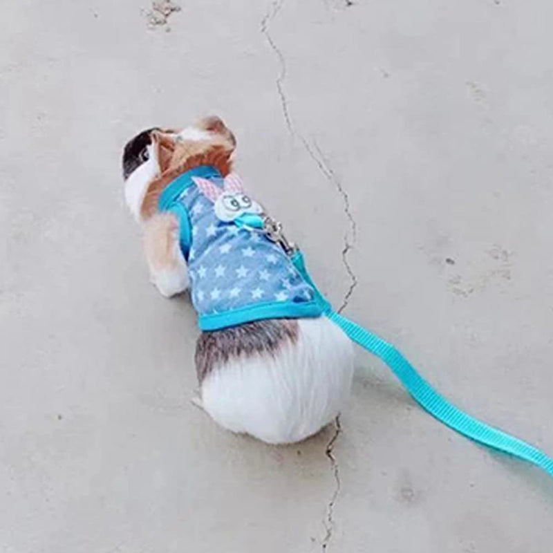 Anelekor Small Animals Christmas Costume Hamster Santa Coat Guinea Pig Harness and Leash Set Small Pets Clothes for Rats Lizard Kitty Mini Dog Hedgehog Iguana and Small Breeds Medium Blue - BeesActive Australia