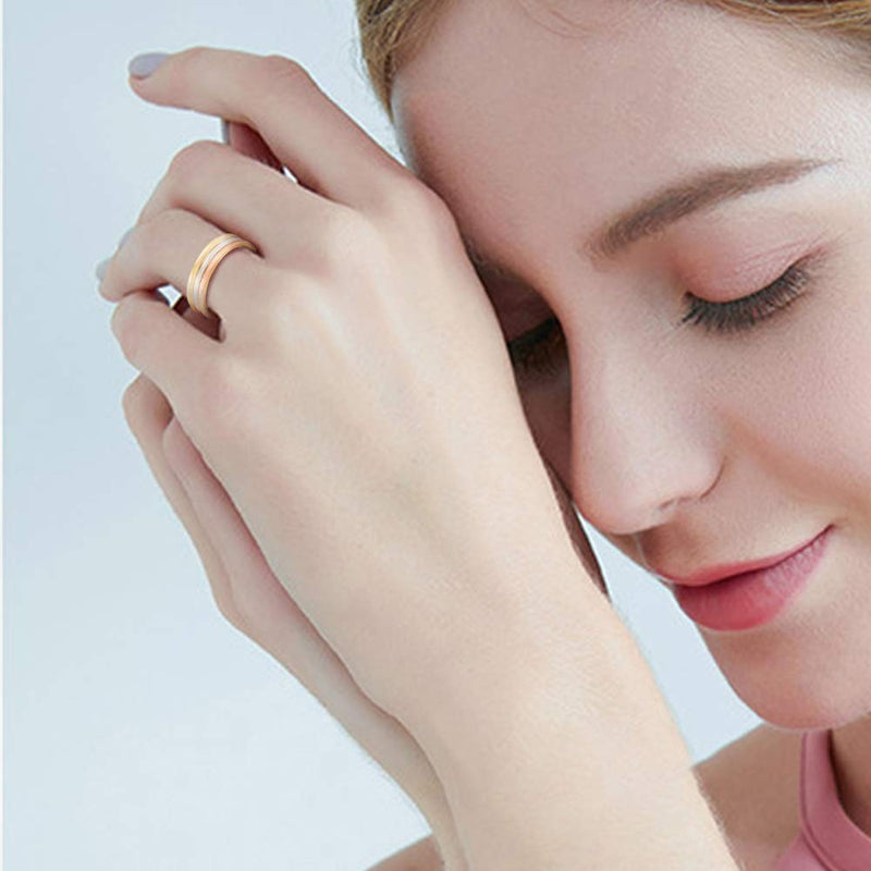 3PCS Tri Tone Magnetic Copper Rings for Women, Gift for Mom Wife, Jewelry for Ladies, Adjustable Size - BeesActive Australia