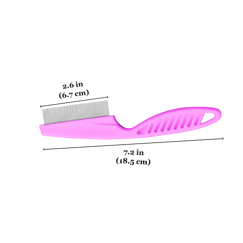 SunGrow Grooming Comb for Ferrets, Dogs and Cats, 7.2 Inches, Pink Color Brush, 1 pc - BeesActive Australia