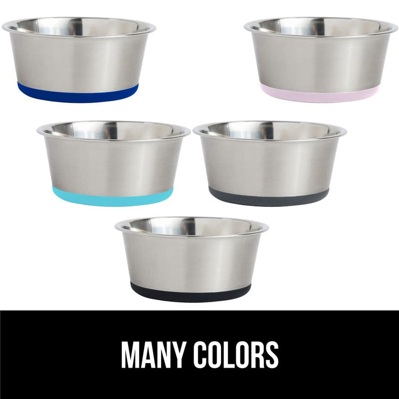 Gorilla Grip Stainless Steel Metal Dog Bowl Set of 2, Rubber Base, Heavy Duty, Rust Resistant, Food Grade BPA Free, Less Sliding, Quiet Pet Bowls for Cats and Dogs, Dry and Wet Foods 4 Cup Royal Blue - BeesActive Australia
