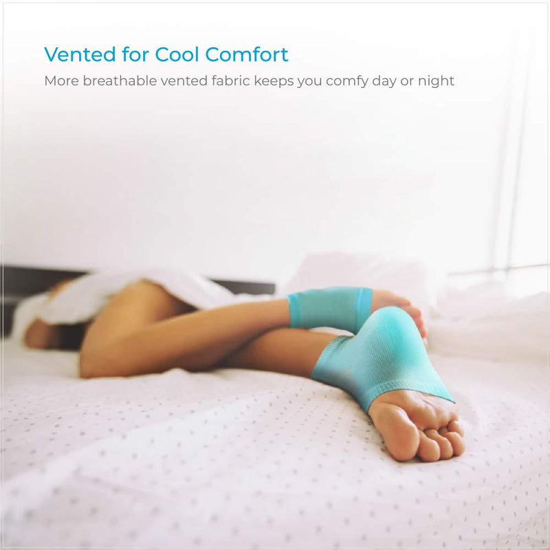 NatraCure Vented Moisturizing Gel Heel Sleeves - (Skin softening footcare treatment socks for Cracked heels, Dry feet, Foot calluses, Rough heel socks - (608-M CAT) - Color: Aqua Blue - Size: Regular One Size - BeesActive Australia