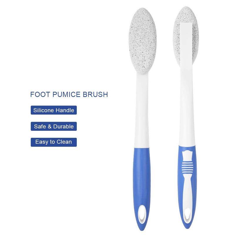 Long Handle Remove Dead Skin Cutin Foot Rasp File Foot Brush with Scrubbing Pumice Stone Foot Massage Cleaner for Wet Dry Feet Beauty Foot Care Tool - BeesActive Australia