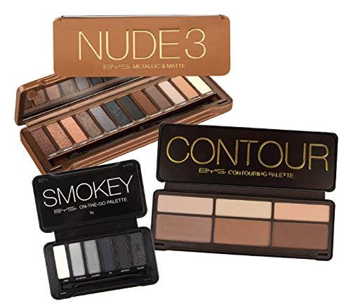 BYS Glam Collection with Smokey Eye palette, Contouring palette and Nude 3 eyeshadow palette kit, gift set, makeup set, makeup palette - BeesActive Australia