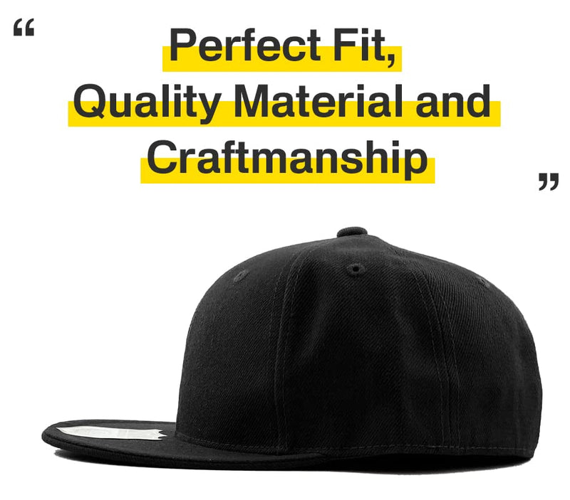 KBETHOS The Real Original Fitted Flat-Bill Hats True-Fit, 9 Sizes & 20 Colors 7 3/8 Black - BeesActive Australia