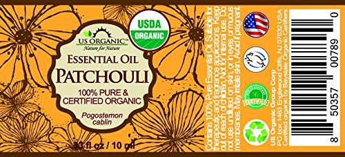 US Organic 100% Pure Patchouli Essential Oil - USDA Certified Organic, Steam Distilled - W/Euro droppers (More Size Variations Available) (10 ml / .33 fl oz) 0.33 Fl Oz (Pack of 1) - BeesActive Australia