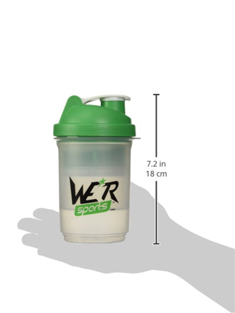 We R Sports™ ShakenInProtein™ Protein Shaker Bottle Multi Compartment BPA FREE 500ml Container XPS4000 Green - BeesActive Australia