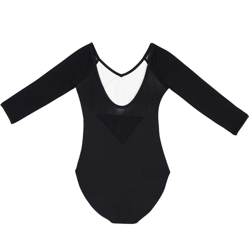 [AUSTRALIA] - KUKOME Women's Ballet Dance Leotards Dance Bodysuit 3/4 Sleeve Leotards Black X-Large(High:165-170cm) 