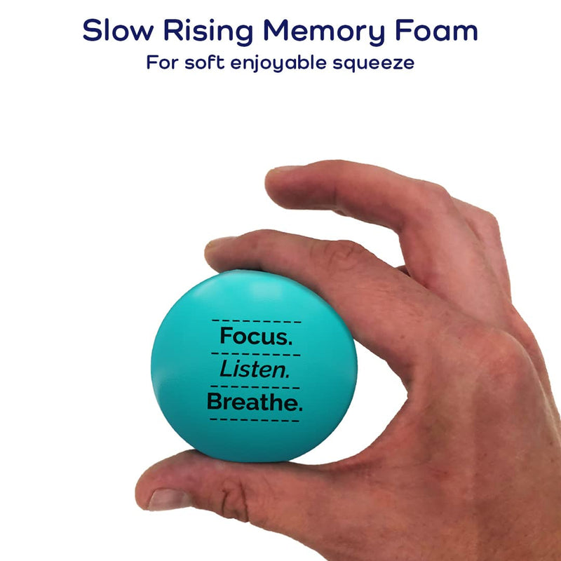 3X Motivational Stress Balls Gift Set - Slow Rising memory foam stress balls For Adults And kids. Tackle stress relief and anxiety. Inspire Positive Thinking - Hand Therapy Exercise Guide Included. Teal - BeesActive Australia