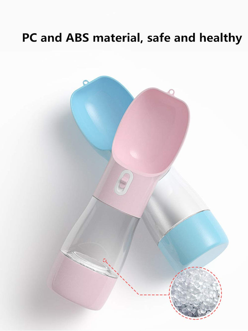 Misthis Dog Travel Water Bottle,Portable Dog Water Bottle Pet Drinking Bottle Drink Cup Dish Bowl Dispenser for Walking Traveling Hiking, Multifunctional Outdoor Water&Food Bowl for Dogs and Cats Pink - BeesActive Australia