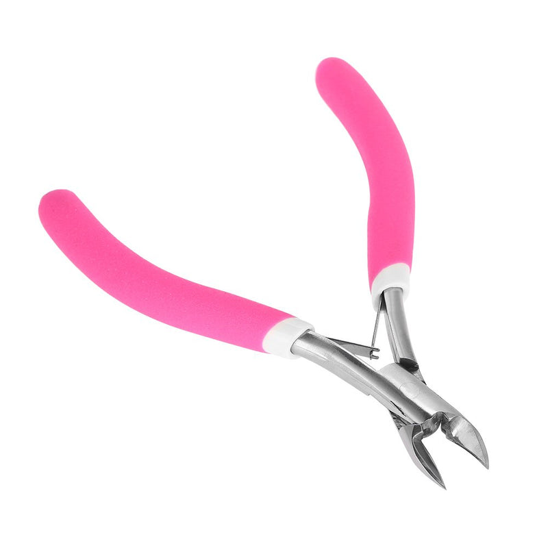 Nail Art Cuticle Nipper, Stainless Steel Dead Skin Remover Clipper Scissor Plier Pedicure Manicure Tool(Rose Red) - BeesActive Australia