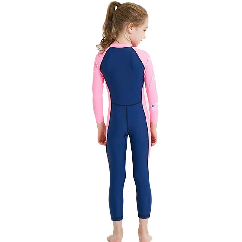 [AUSTRALIA] - AIWUHE Children's Diving Boy and Girl Suit Outdoor Long-Sleeve One-Piece Swimsuit Sunscreen Quick-Dry Medium Children's Swimsuit 6-7 Years Blue 