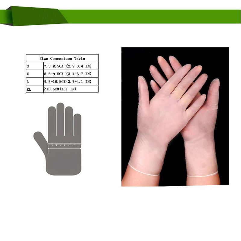 100PCS Disposable Clear Vinyl Gloves, High Density Vinyl Protective Gloves for Cleaning, Food Service, Work, Powder Free, Latex Free (Small) - BeesActive Australia