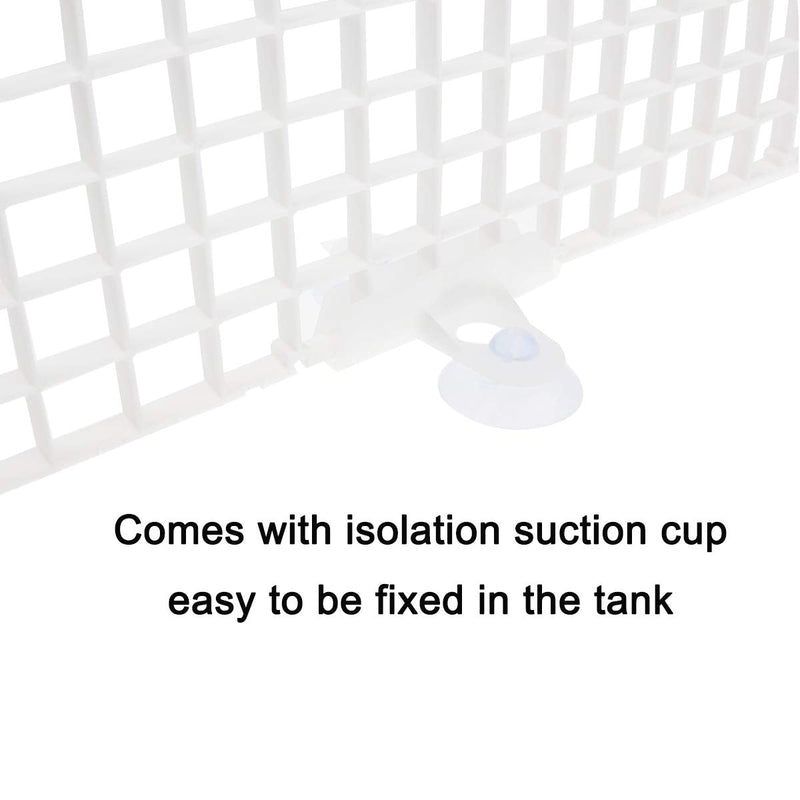 Senzeal 4PCS Aquarium Grid Divider Tray Egg Crate Aquarium Fish Tank Bottom Divider Isolation Board with Sucker Clips White - BeesActive Australia