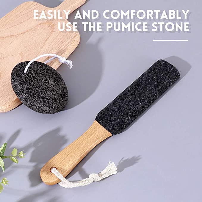 Natural foot pumice, hard skin remover for feet - foot scrub for removing dead skin - natural foot file and stratum corneum remover for removing skin keratin(black) (2 pcs foot files) 2 pcs foot files - BeesActive Australia