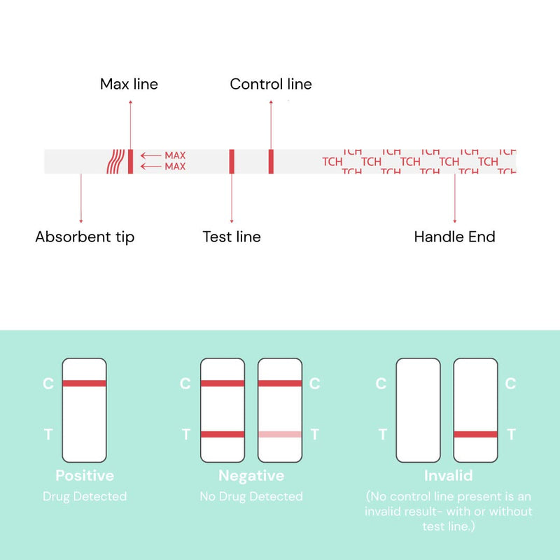 10 Accudoctor Marijuana Cannabis THC Drug Test 25 ng/ml canabis Strips in Urine Quick Drug Strips One Reactive Detection Anti-Drug Kit Tests Rapid Step One panel at home drugs screen level srug sticks - BeesActive Australia