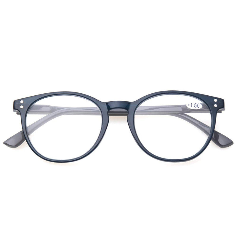 Kerecsen 4 Pack Retro Round Reading Glasses Men Women Spring Hinges Lightweight Quality Readers +2.0 Magnification 4 Mix Color - BeesActive Australia