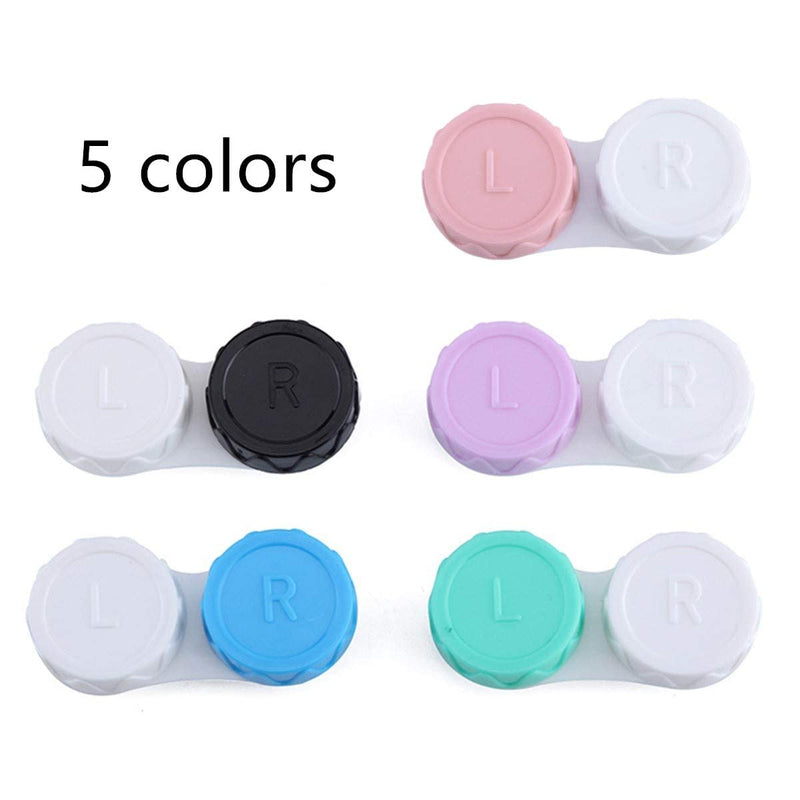 25 Pack Contact Lens Cases Portable Contact Lens Container Contact Lens Soaking Storage Case with L and R Caps, 5 Colors - BeesActive Australia